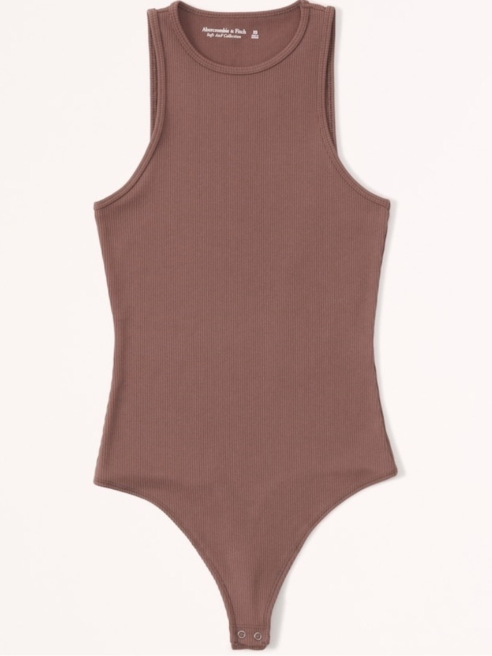 Abercrombie Brown Seamless Rib Fabric Scuba Bodysuit!